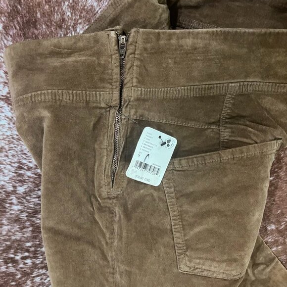 Free People Velvet Crop Slim Flare Pants Brown Size Small Holiday Party Pant - Picture 5 of 16